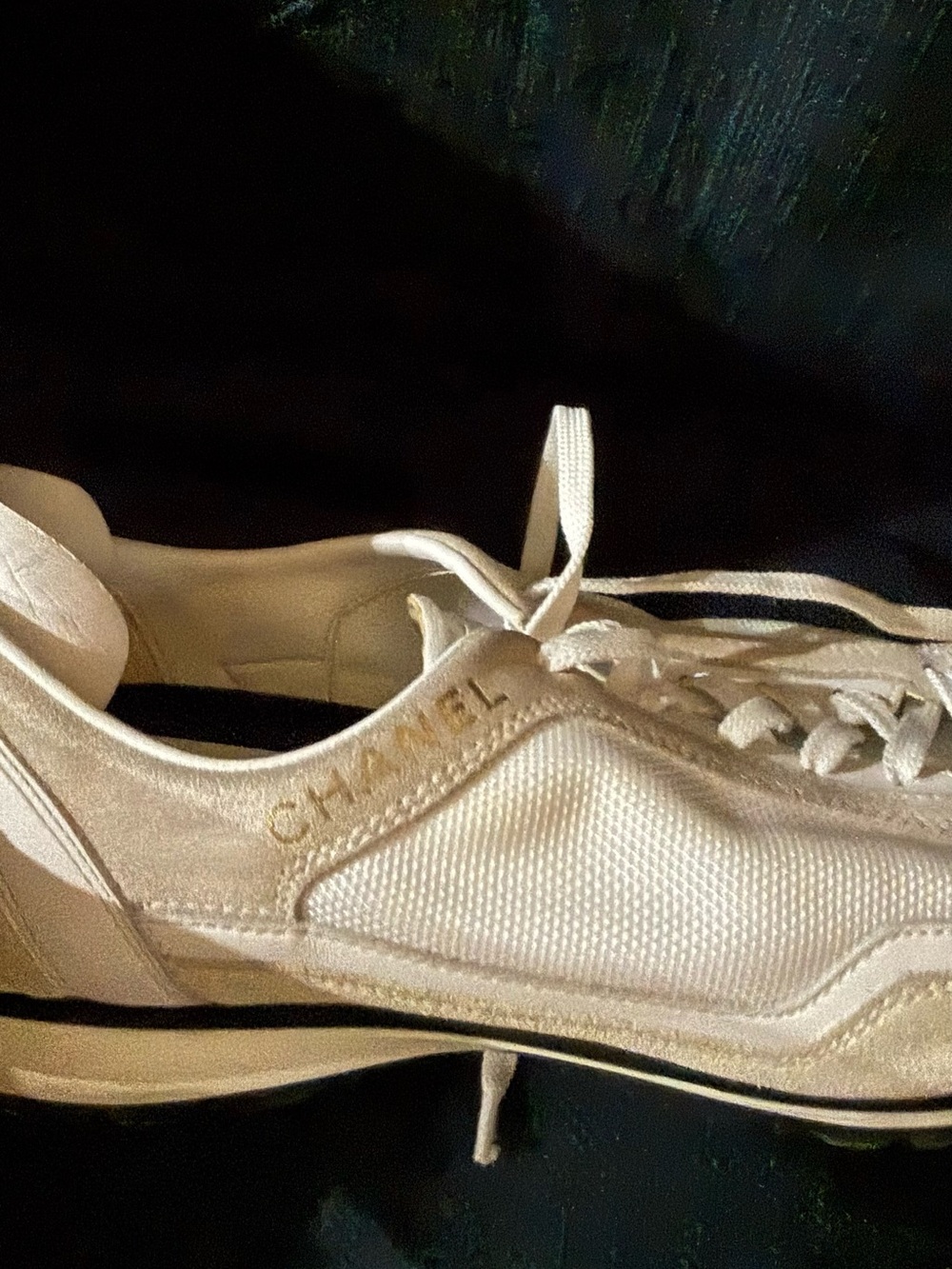 CHANEL Cream Lace-Up
Sneakers - Picture 5 of 7